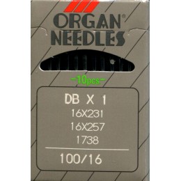 Иглы для промышленных машин ORGAN DB×1 №100, 10 штук
