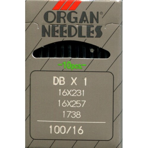 Иглы для промышленных машин ORGAN DB×1 №100, 10 штук