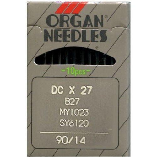 Иглы для промышленных оверлоков ORGAN DC×27 №90, 10 штук