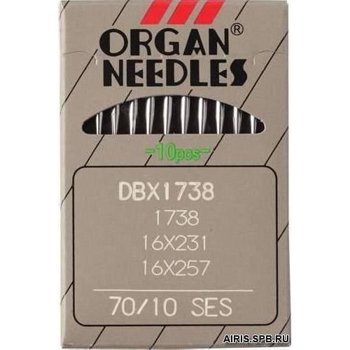 Иглы для промышленных машин ORGAN DB×1 №70 SES, 10 шт.