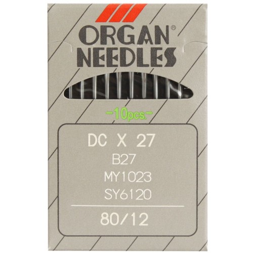 Иглы для промышленных оверлоков ORGAN DC×27 №80, 10 штук