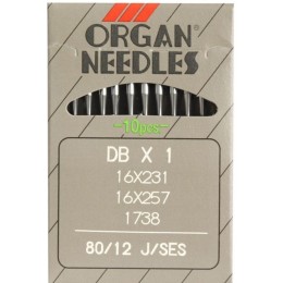 Иглы для промышленных машин ORGAN DB×1 №80 SES, 10 шт.