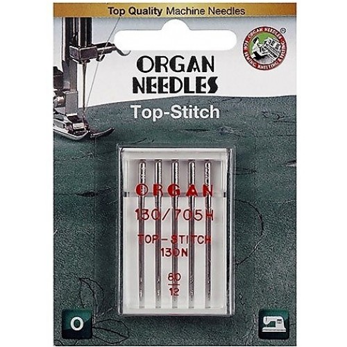 Иглы Organ top stitch №80 для отстрочки отдел. нитками (5шт.)