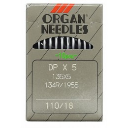 Иглы для промышленных машин ORGAN DP×134/DP×5 №110, 10 штук
