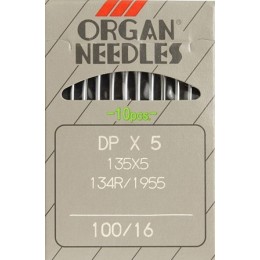 Иглы для промышленных машин ORGAN DP×134/DP×5 №100, 10 штук