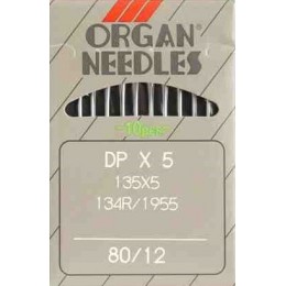 Иглы для промышленных машин ORGAN DP×134/DP×5 №80, 10 штук