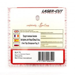 Линейка для пэчворка с градацией в дюймах, 4 1/2" x 4 1/2" ,11,46 х 11, 46 см, Hemline NL4176