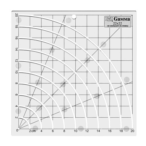 Линейка для пэчворка Gamma RL-006 22 x 22 см