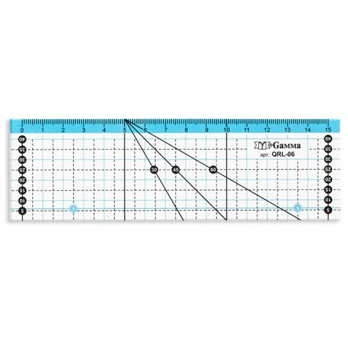 Линейка для пэчворка Gamma QRL-06 15x5 см